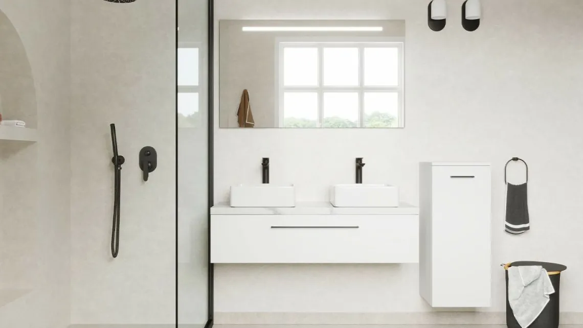 Homifab Meuble Salle De Bain Double Vasque À Poser 120 Cm>Glasgow