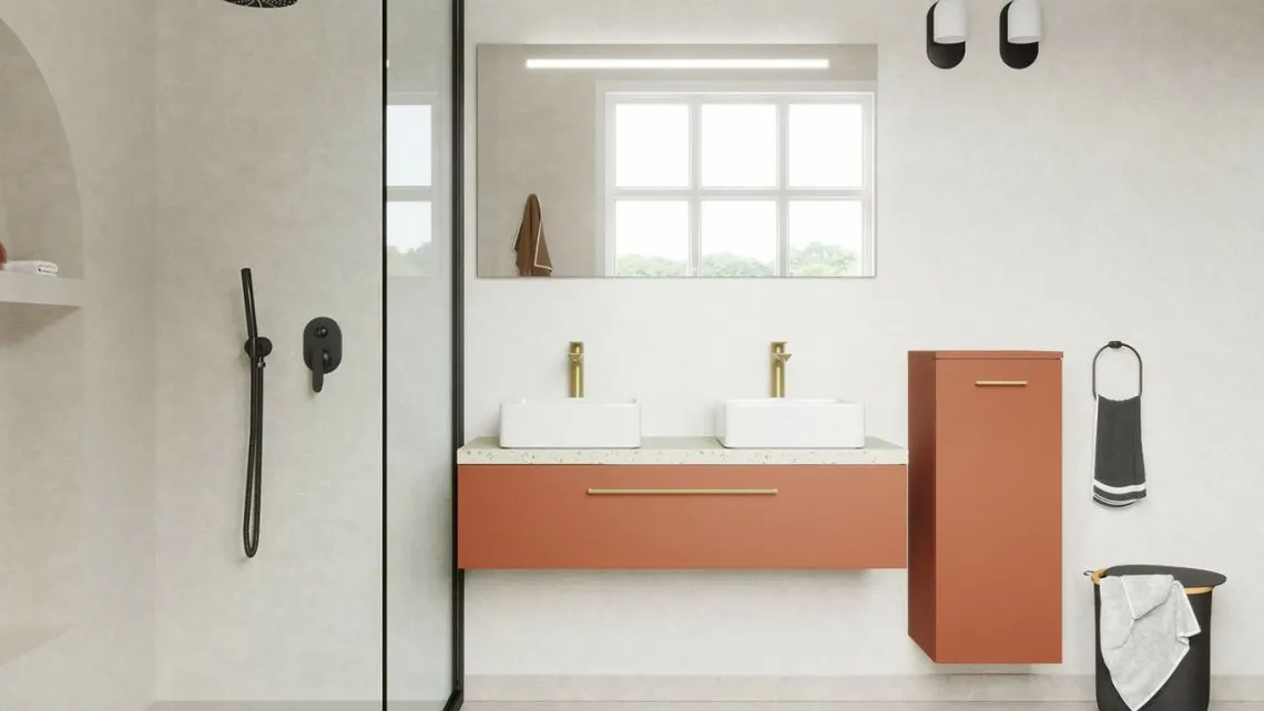 Homifab Meuble Salle De Bain Double Vasque À Poser 120 Cm>Glasgow