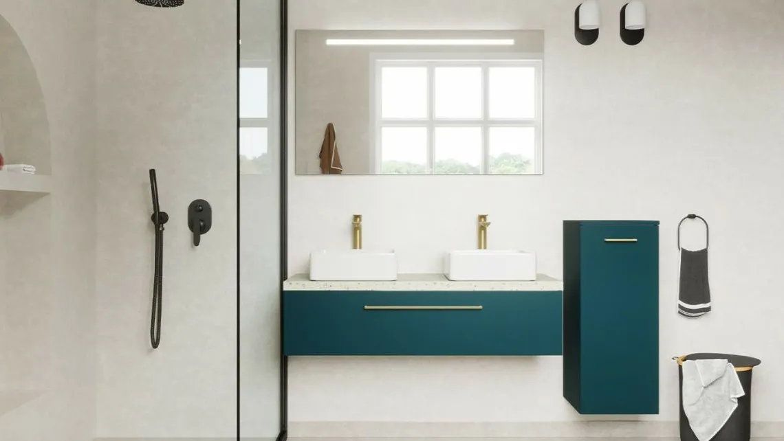 Homifab Meuble Salle De Bain Double Vasque À Poser 120 Cm>Glasgow