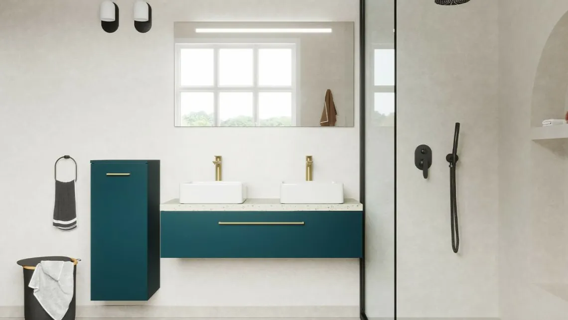 Homifab Meuble Salle De Bain Double Vasque À Poser 120 Cm>Glasgow