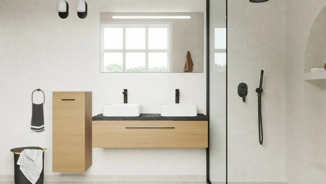 Homifab Meuble Salle De Bain Double Vasque À Poser 120 Cm>Glasgow