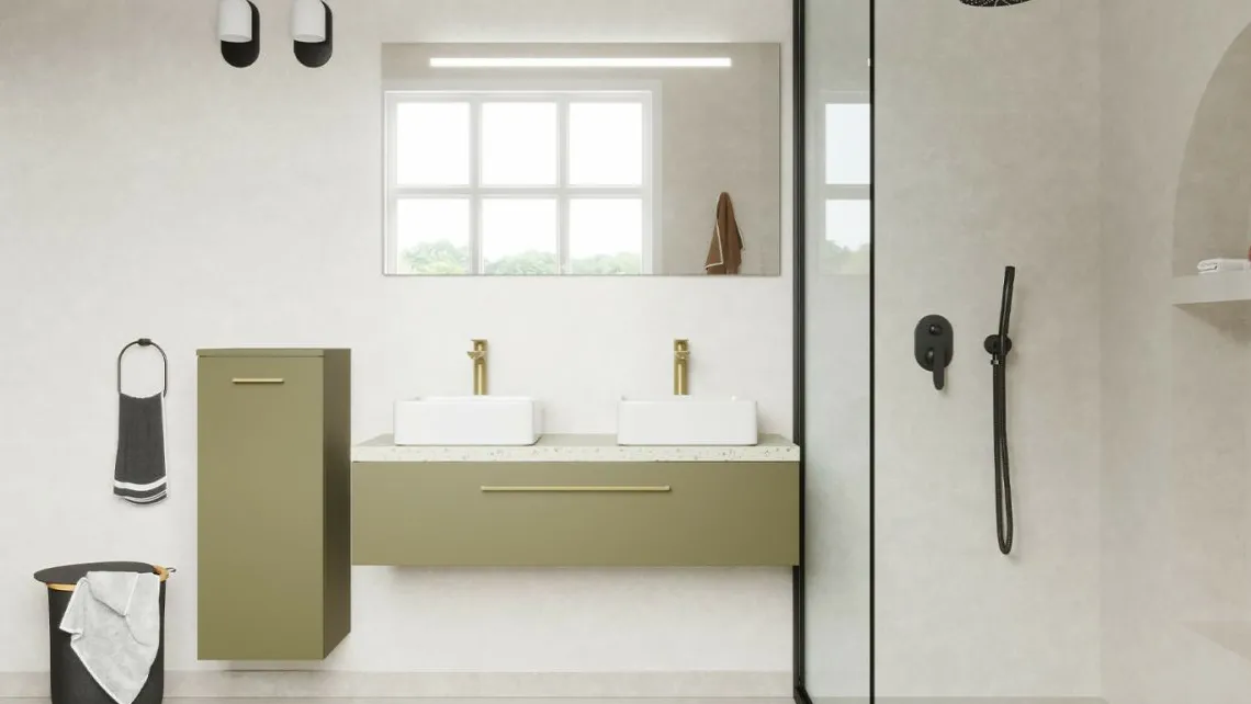 Homifab Meuble Salle De Bain Double Vasque À Poser 120 Cm>Glasgow