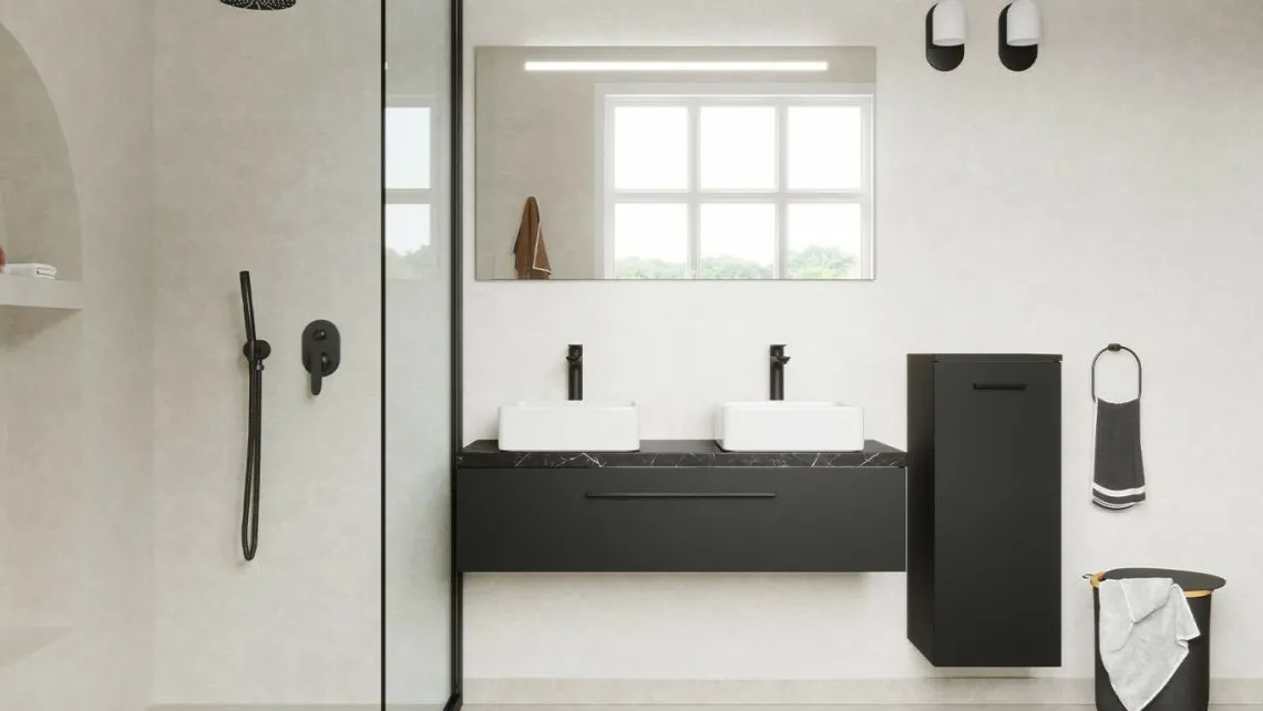 Homifab Meuble Salle De Bain Double Vasque À Poser 120 Cm>Glasgow