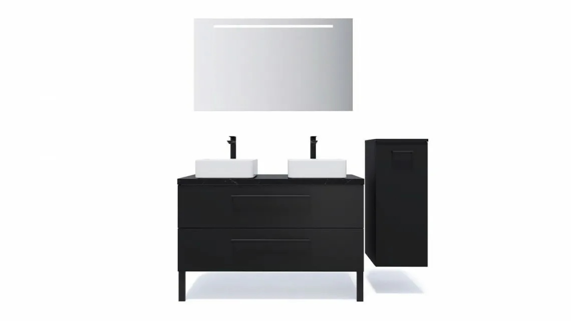 Homifab Meuble Salle De Bain Double Vasque À Poser 120 Cm>Glasgow