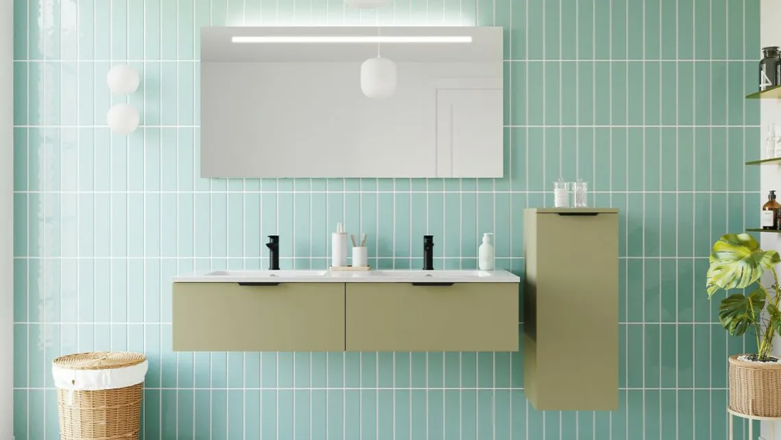 Homifab Meuble De Salle De Bain Double Vasque Intégrées 140 Cm>Soho