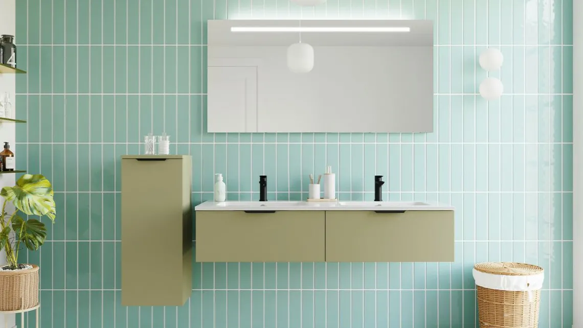 Homifab Meuble De Salle De Bain Double Vasque Intégrées 140 Cm>Soho