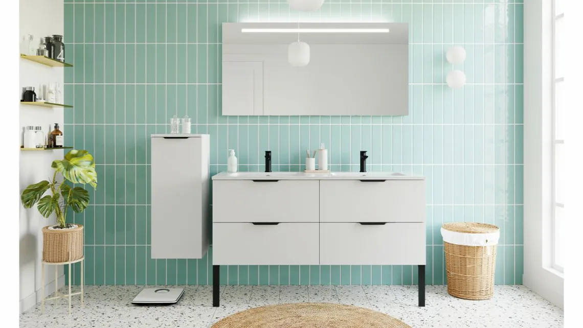 Homifab Meuble De Salle De Bain Double Vasque Intégrées 140 Cm>Soho