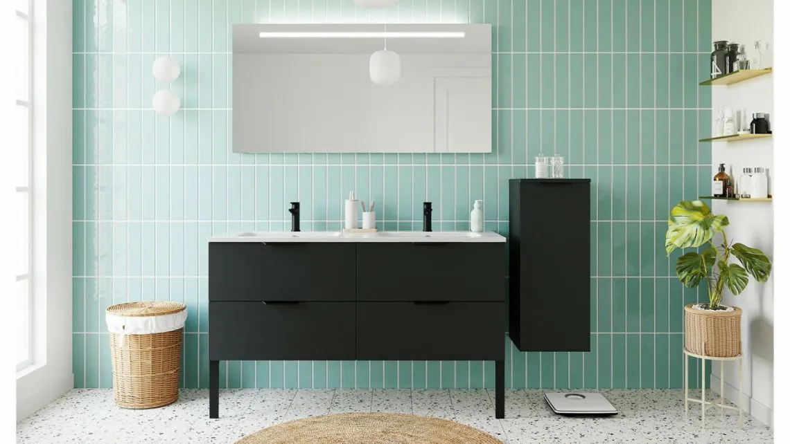 Homifab Meuble De Salle De Bain Double Vasque Intégrées 140 Cm>Soho