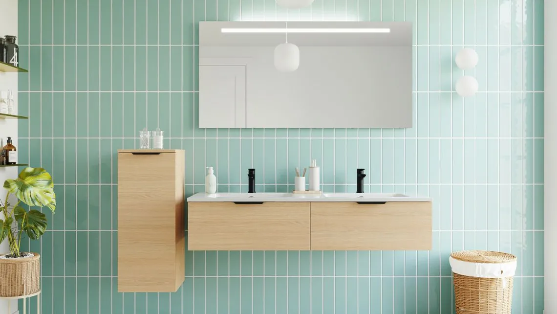 Homifab Meuble De Salle De Bain Double Vasque Intégrées 140 Cm>Soho