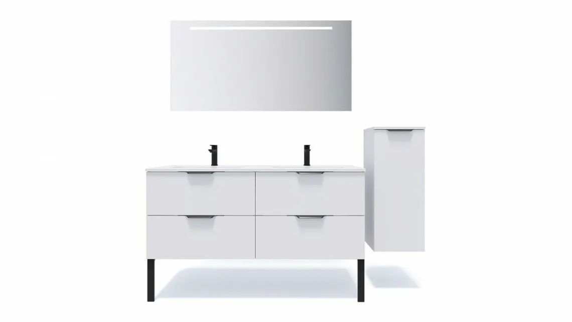 Homifab Meuble De Salle De Bain Double Vasque Intégrées 140 Cm>Soho