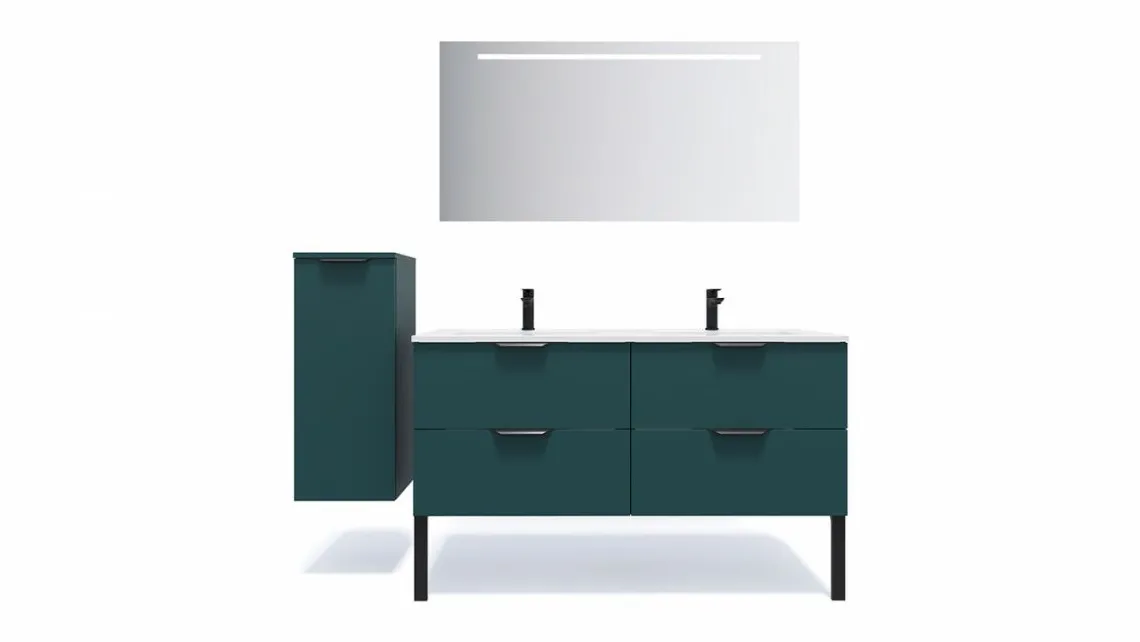 Homifab Meuble De Salle De Bain Double Vasque Intégrées 140 Cm>Soho