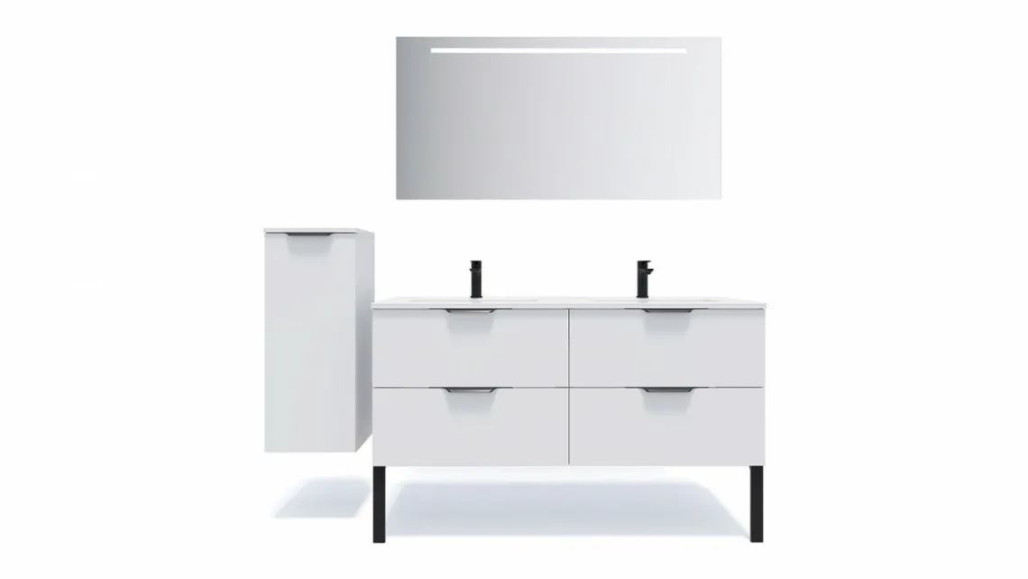 Homifab Meuble De Salle De Bain Double Vasque Intégrées 140 Cm>Soho