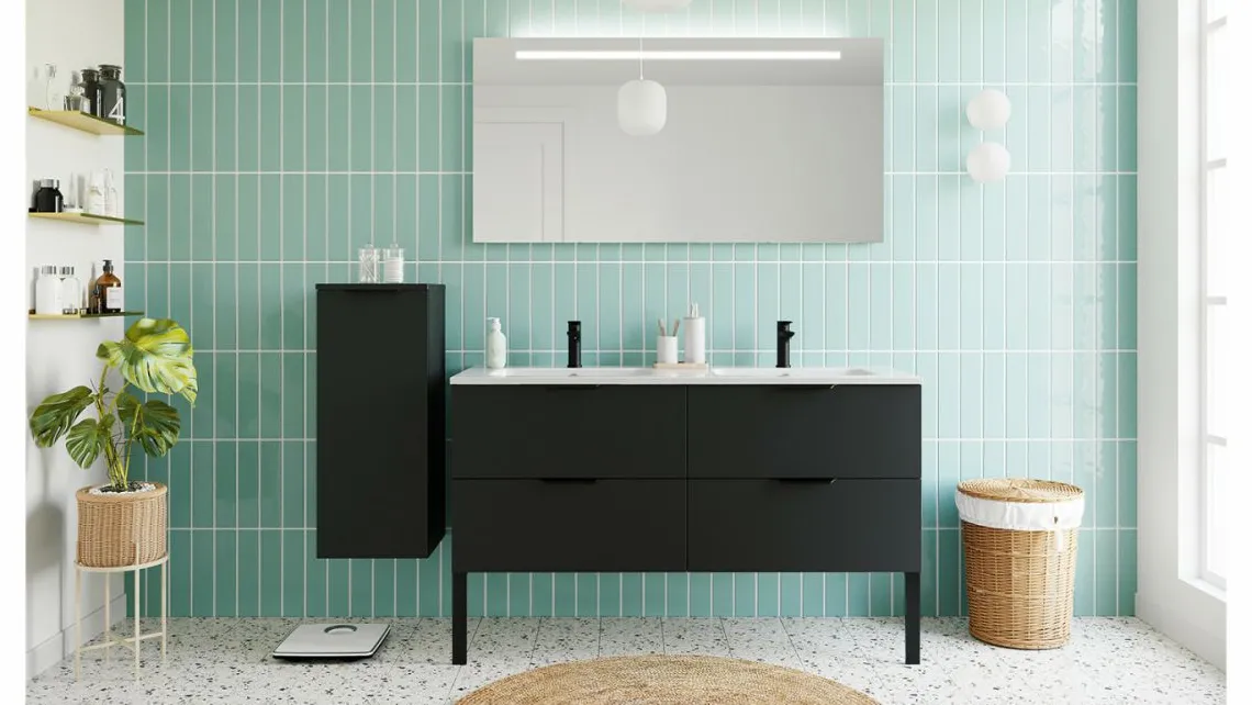 Homifab Meuble De Salle De Bain Double Vasque Intégrées 140 Cm>Soho