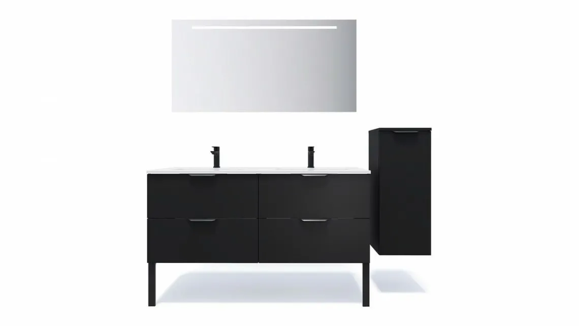 Homifab Meuble De Salle De Bain Double Vasque Intégrées 140 Cm>Soho