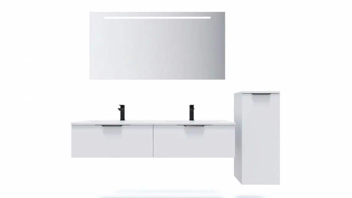 Homifab Meuble De Salle De Bain Double Vasque Intégrées 140 Cm>Soho